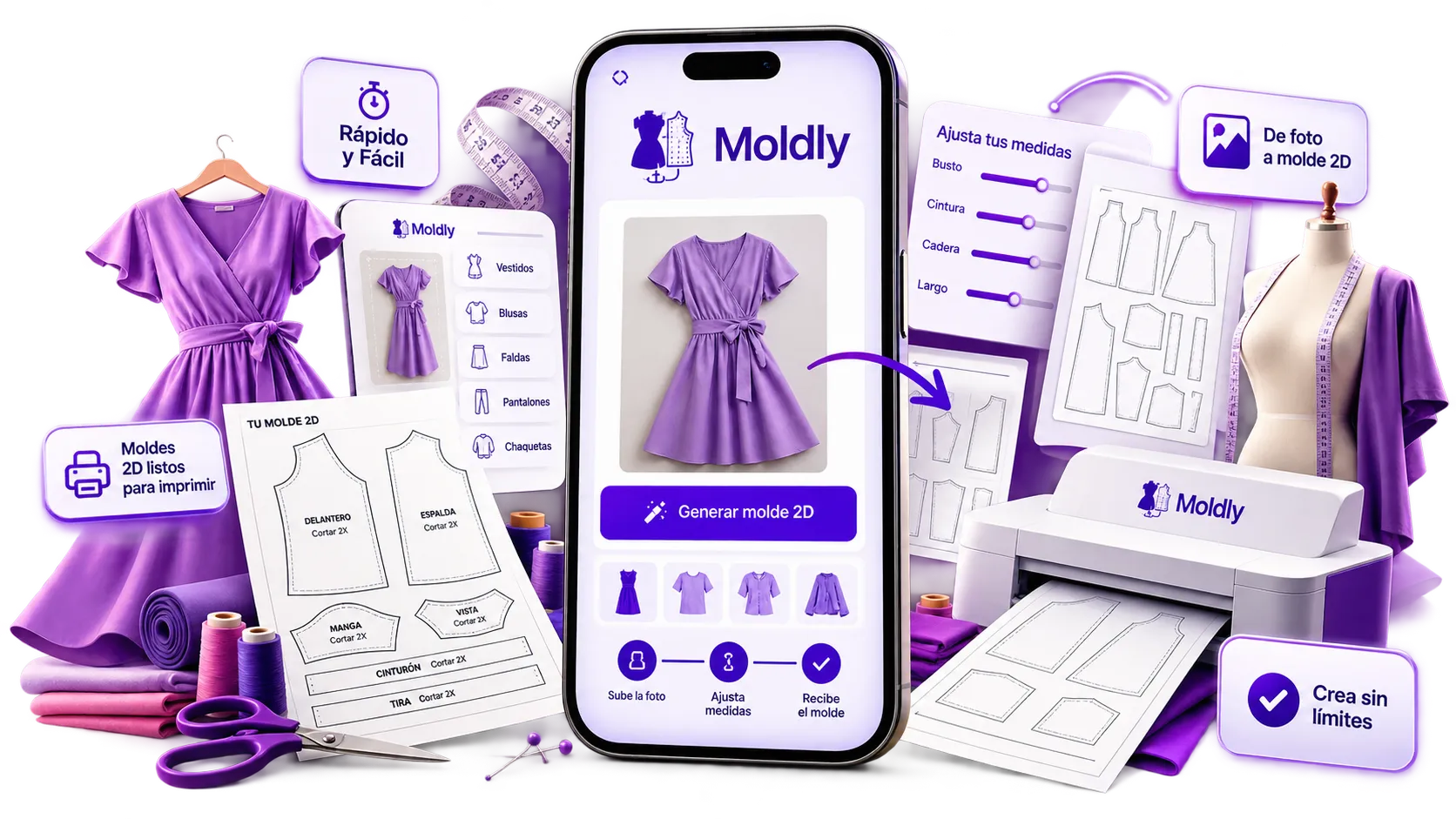 Moldly convierte una foto de prenda en molde 2D